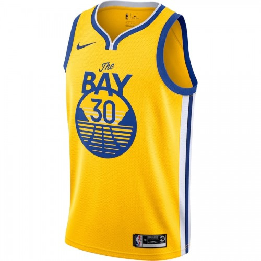 Men's Golden State Warriors Stephen Curry #30 Gold Finished Swingman Jersey - Statement Edition-Pro Kit Vault | Brand New 26/27 Sports Jerseys